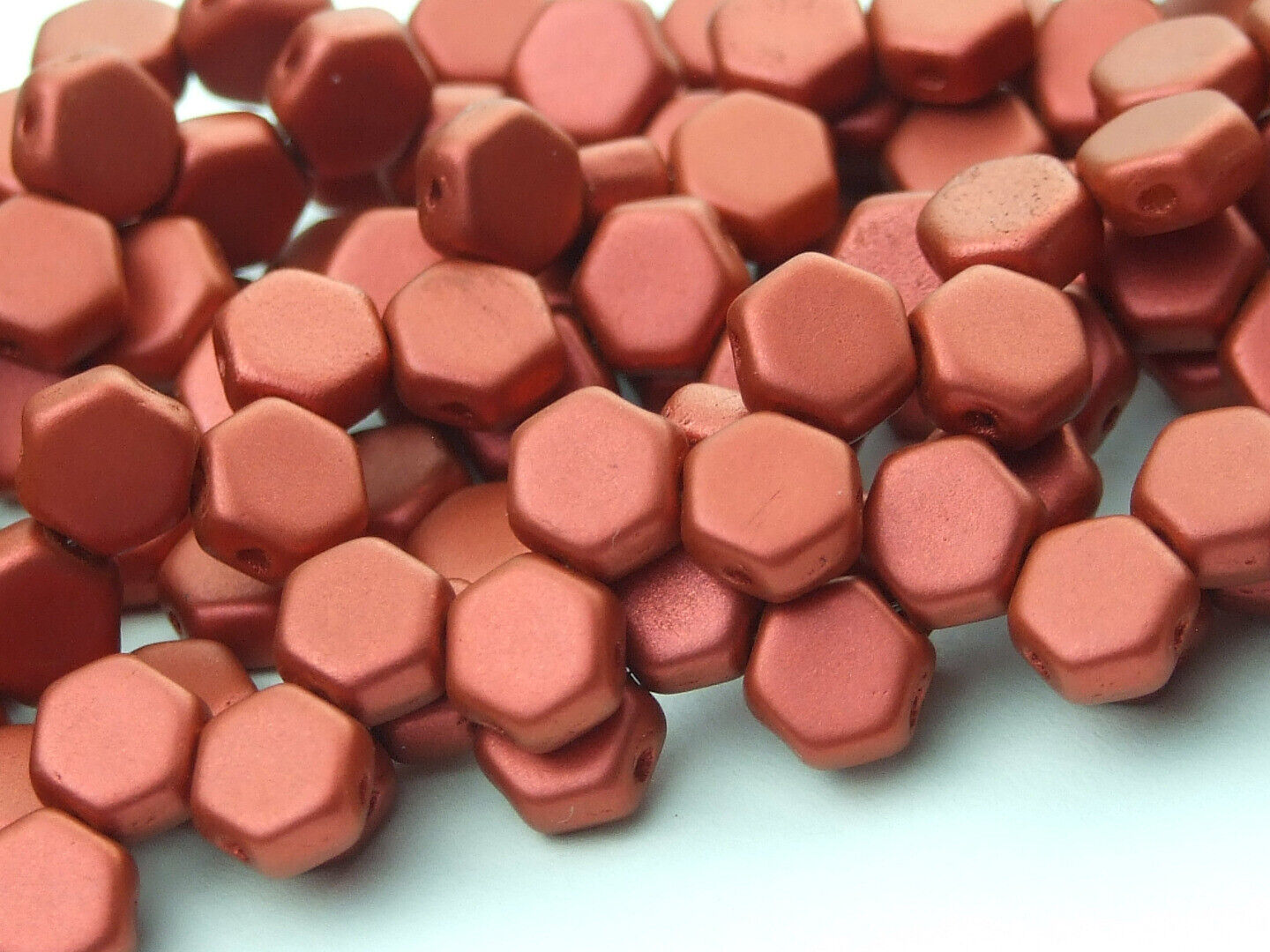 30x Honeycomb 6mm Czech Beads Hexagonal 2 Hole 100 Colors to Choose - Picture 21 of 90
