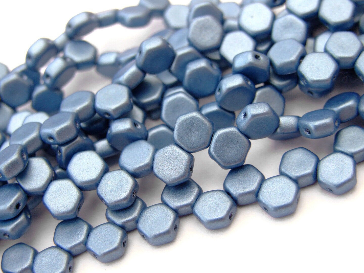 30x Honeycomb 6mm Czech Beads Hexagonal 2 Hole 100 Colors to Choose - Picture 24 of 90