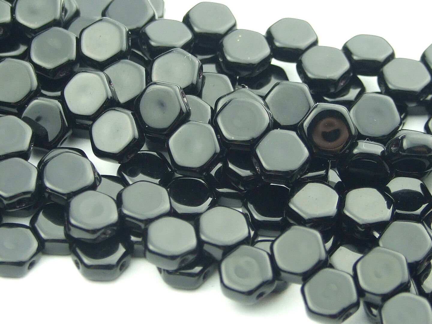 30x Honeycomb 6mm Czech Beads Hexagonal 2 Hole 100 Colors to Choose - Picture 25 of 90