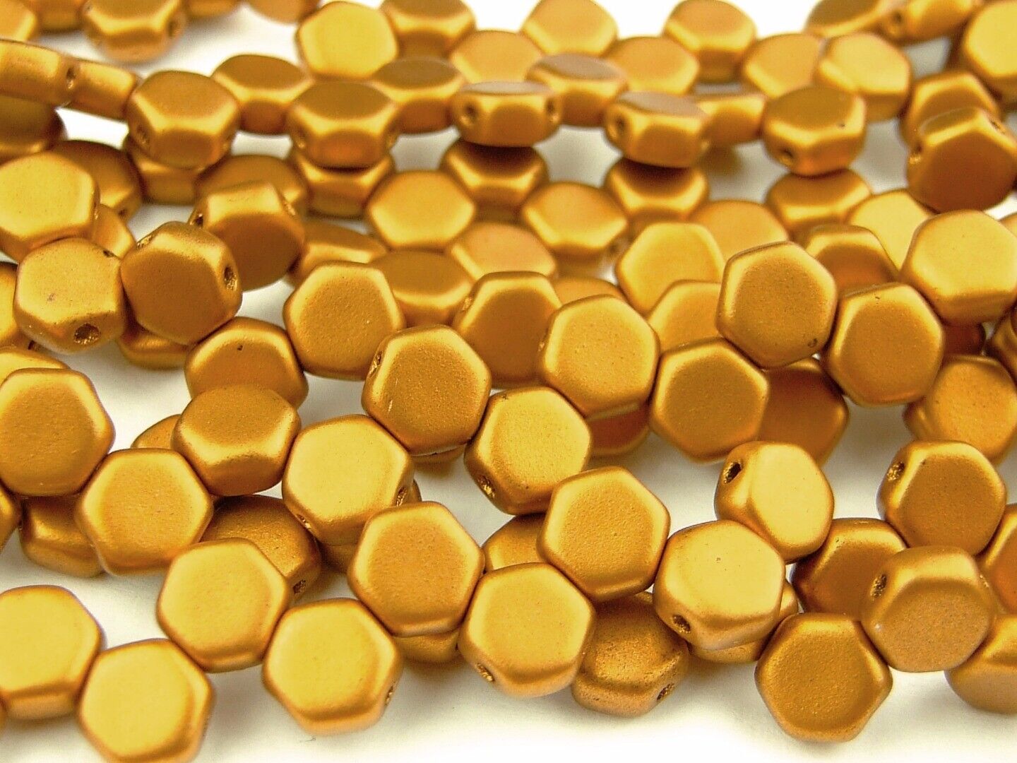 30x Honeycomb 6mm Czech Beads Hexagonal 2 Hole 100 Colors to Choose - Picture 26 of 90