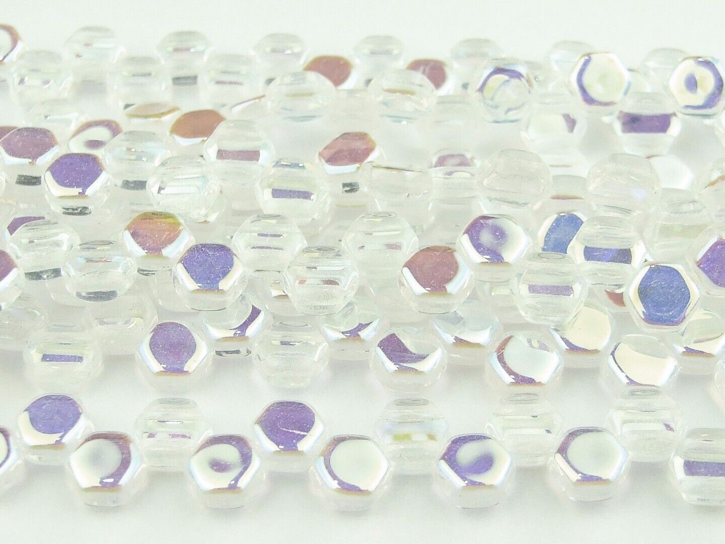 30x Honeycomb 6mm Czech Beads Hexagonal 2 Hole 100 Colors to Choose - Picture 27 of 90