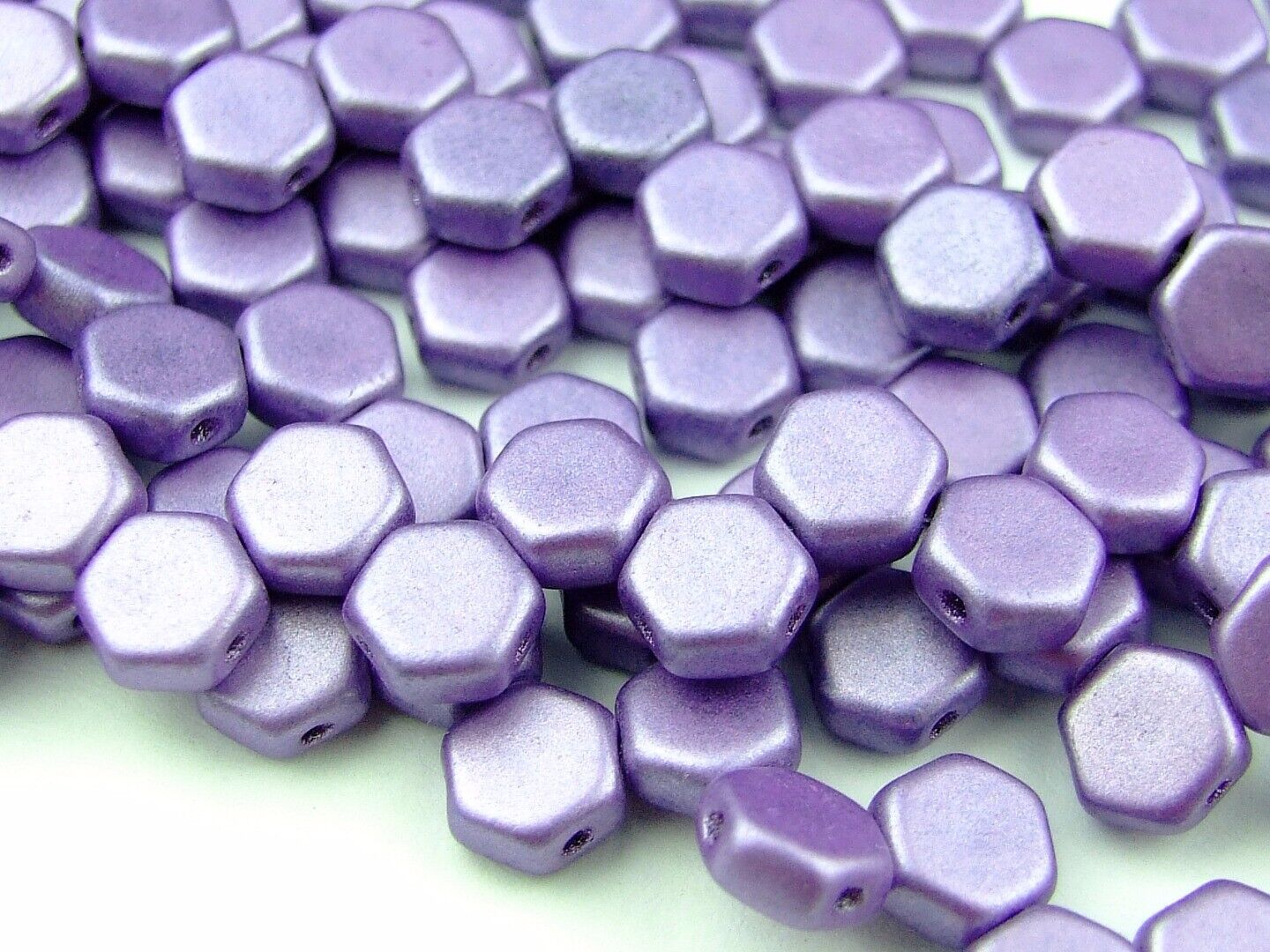 30x Honeycomb 6mm Czech Beads Hexagonal 2 Hole 100 Colors to Choose - Picture 31 of 90