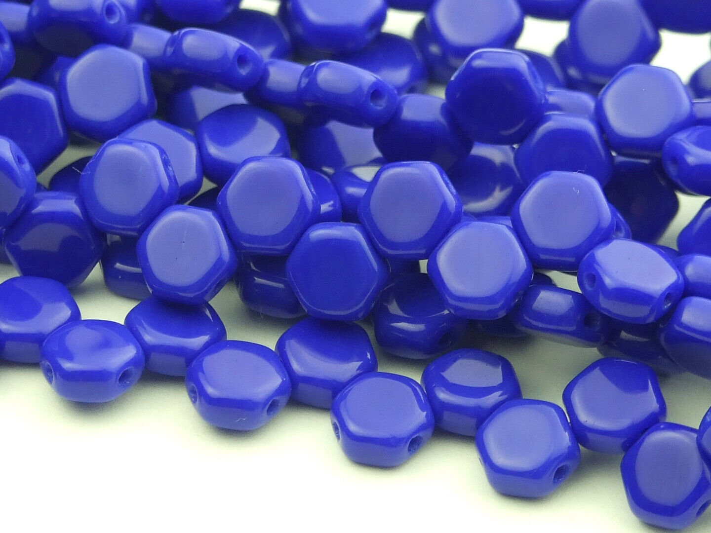 30x Honeycomb 6mm Czech Beads Hexagonal 2 Hole 100 Colors to Choose - Picture 33 of 90