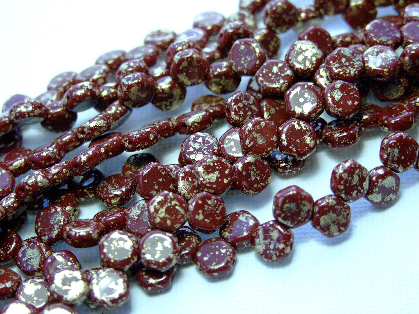 30x Honeycomb 6mm Czech Beads Hexagonal 2 Hole 100 Colors to Choose - Picture 36 of 90
