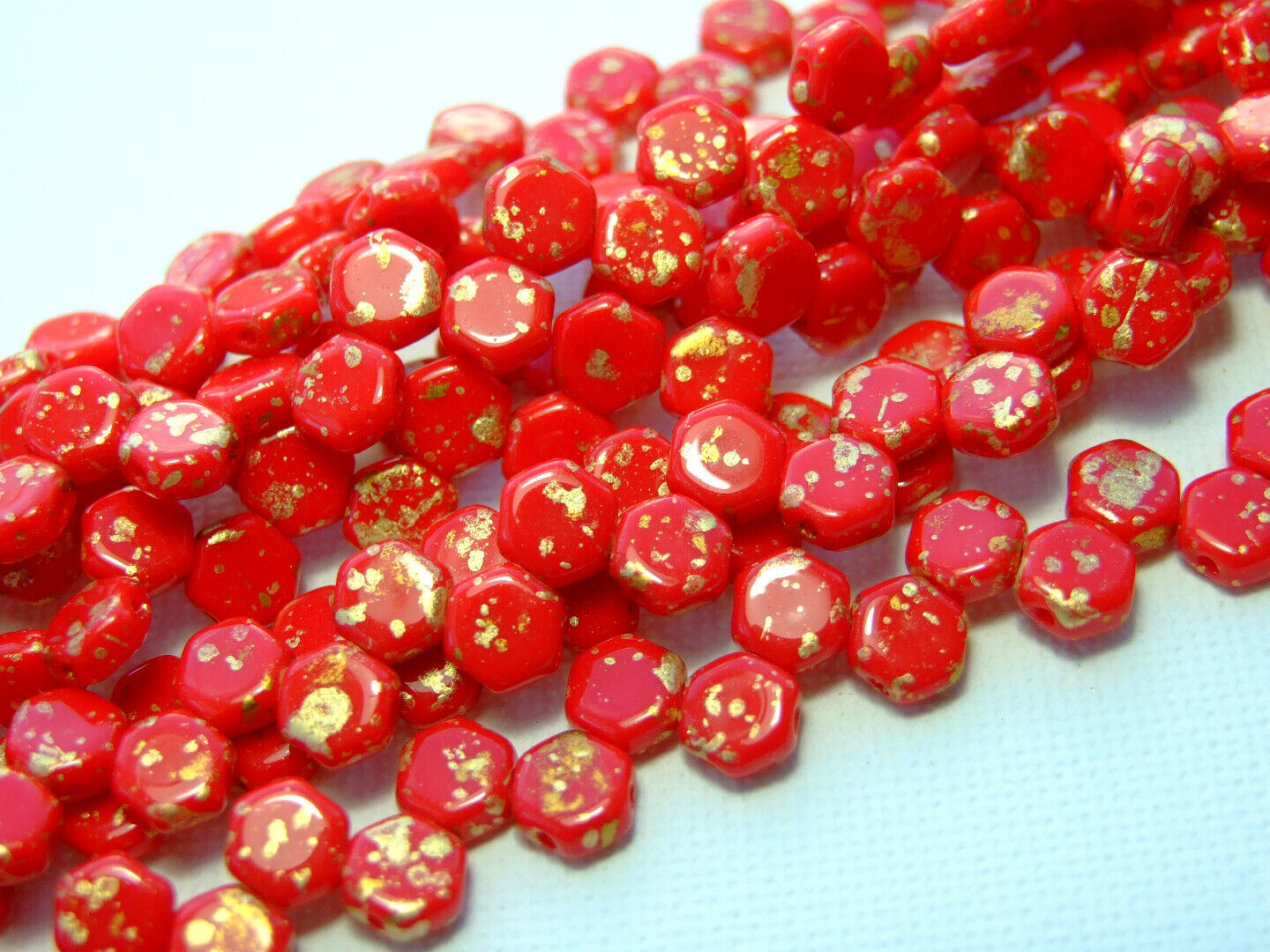30x Honeycomb 6mm Czech Beads Hexagonal 2 Hole 100 Colors to Choose - Picture 37 of 90