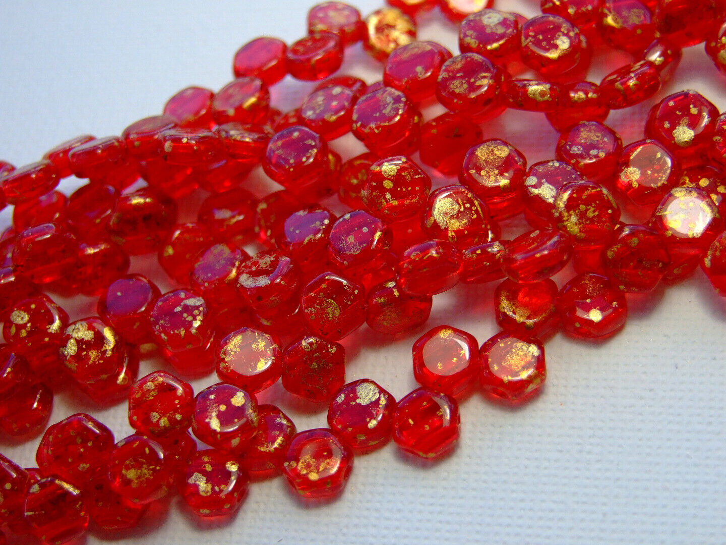 30x Honeycomb 6mm Czech Beads Hexagonal 2 Hole 100 Colors to Choose - Picture 38 of 90