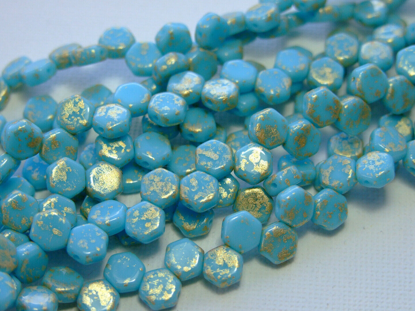 30x Honeycomb 6mm Czech Beads Hexagonal 2 Hole 100 Colors to Choose - Picture 42 of 90