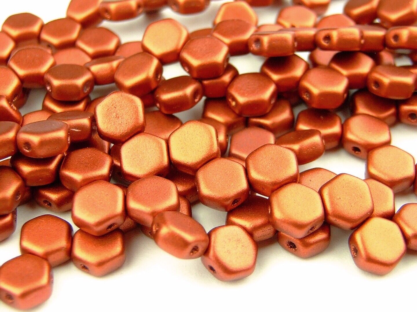 30x Honeycomb 6mm Czech Beads Hexagonal 2 Hole 100 Colors to Choose - Picture 43 of 90