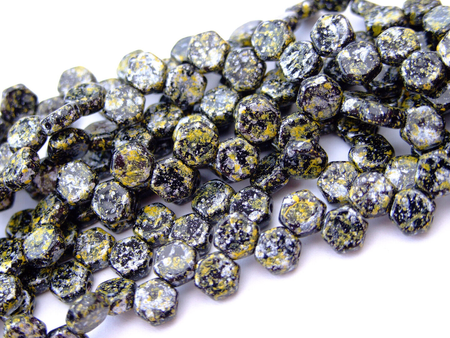 30x Honeycomb 6mm Czech Beads Hexagonal 2 Hole 100 Colors to Choose - Picture 50 of 90