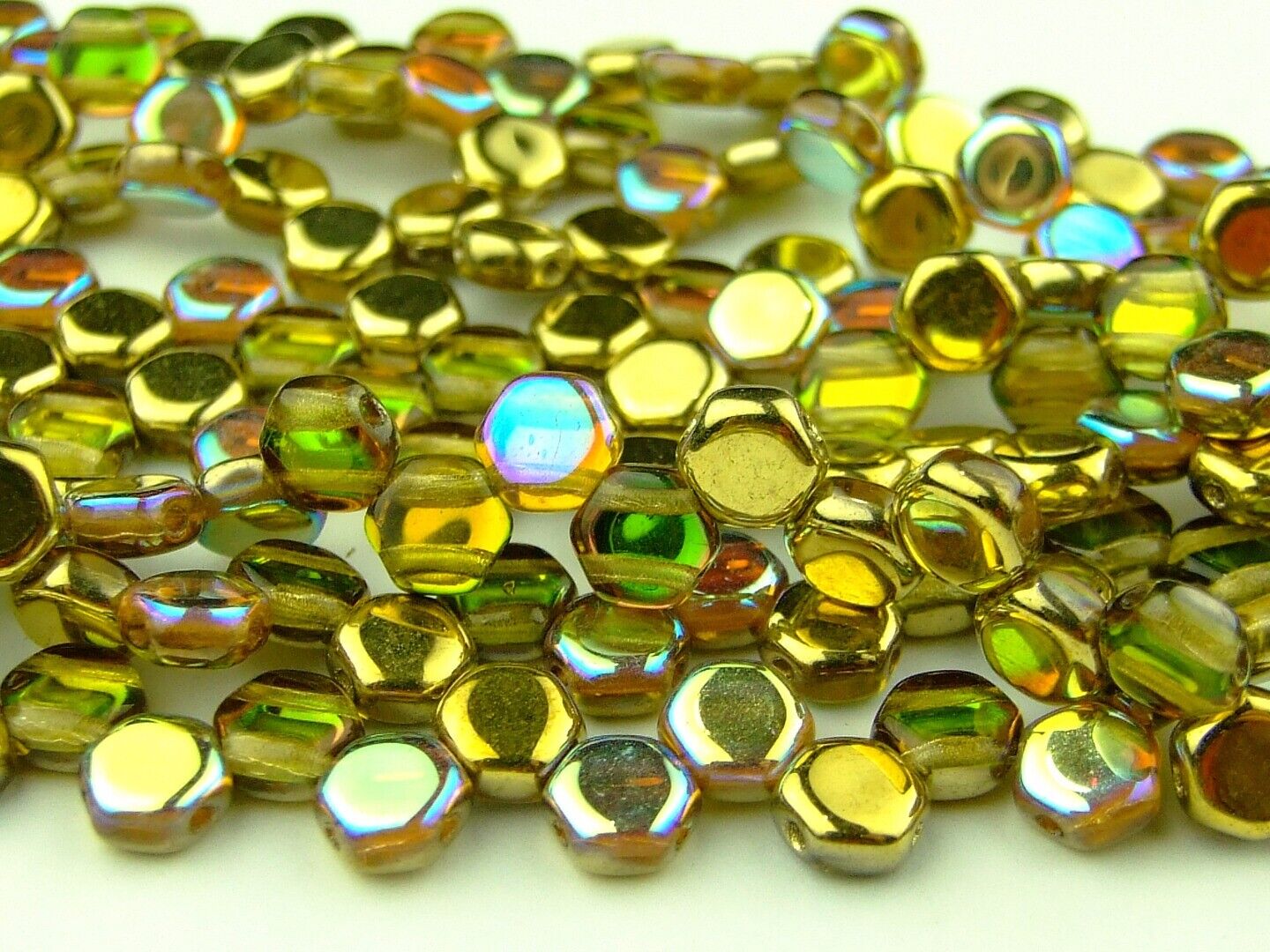 30x Honeycomb 6mm Czech Beads Hexagonal 2 Hole 100 Colors to Choose - Picture 51 of 90