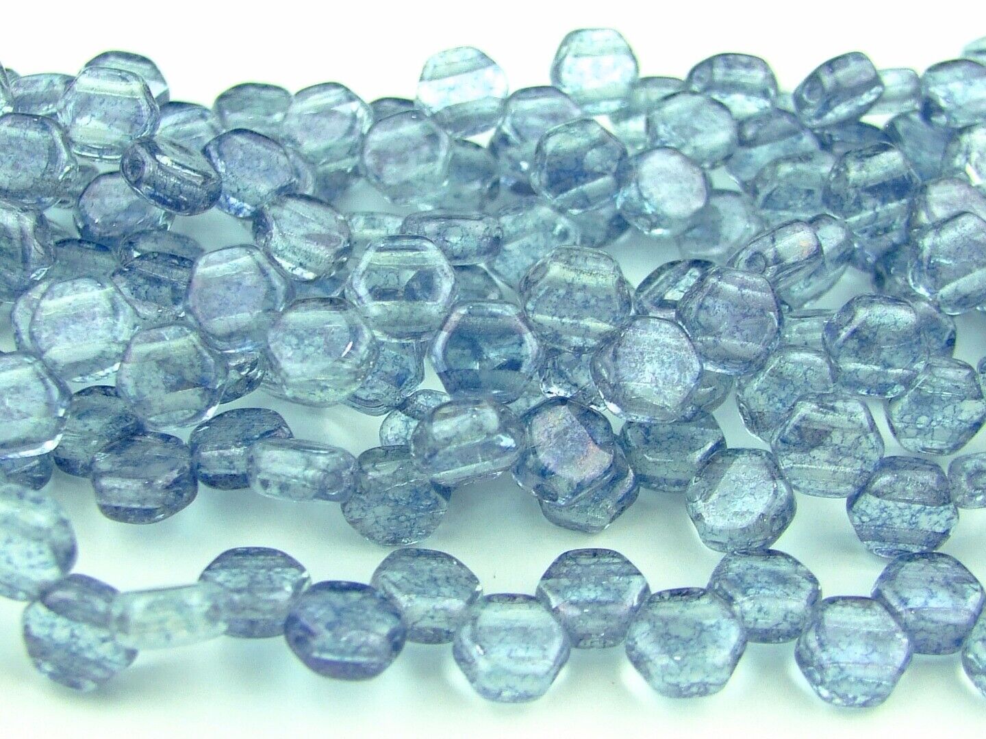 30x Honeycomb 6mm Czech Beads Hexagonal 2 Hole 100 Colors to Choose - Picture 52 of 90