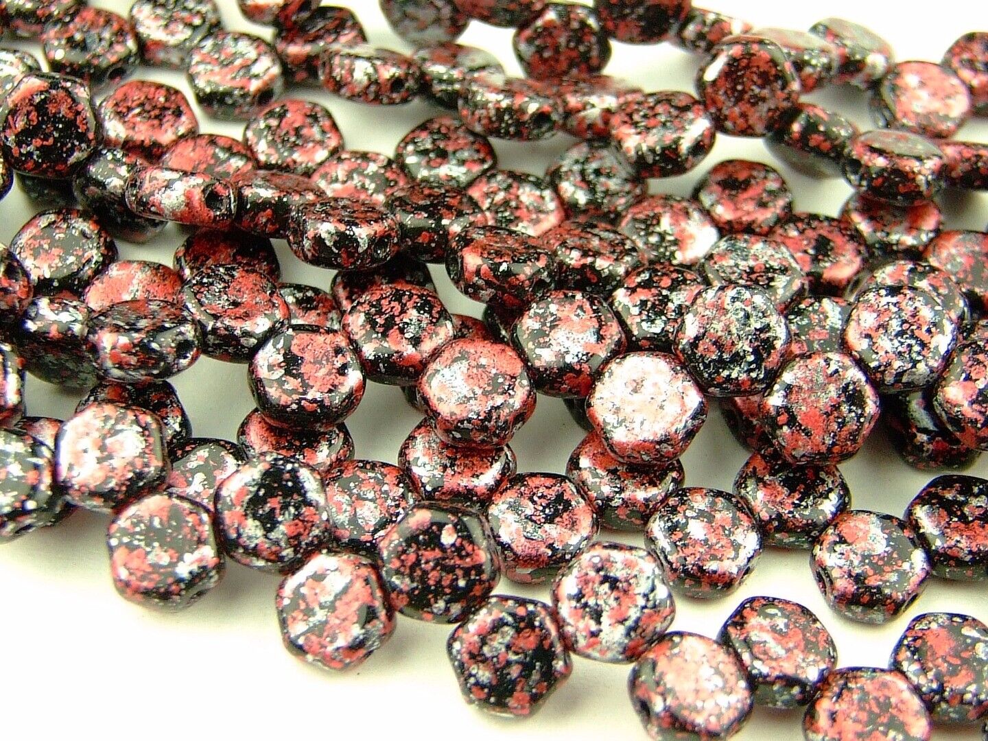 30x Honeycomb 6mm Czech Beads Hexagonal 2 Hole 100 Colors to Choose - Picture 53 of 90