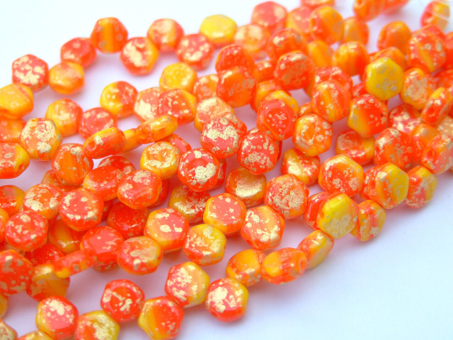 30x Honeycomb 6mm Czech Beads Hexagonal 2 Hole 100 Colors to Choose - Picture 55 of 90