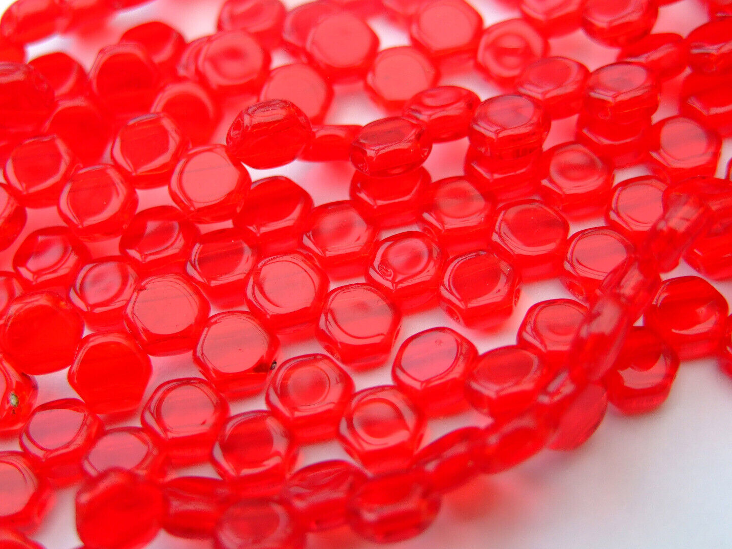 30x Honeycomb 6mm Czech Beads Hexagonal 2 Hole 100 Colors to Choose - Picture 59 of 90