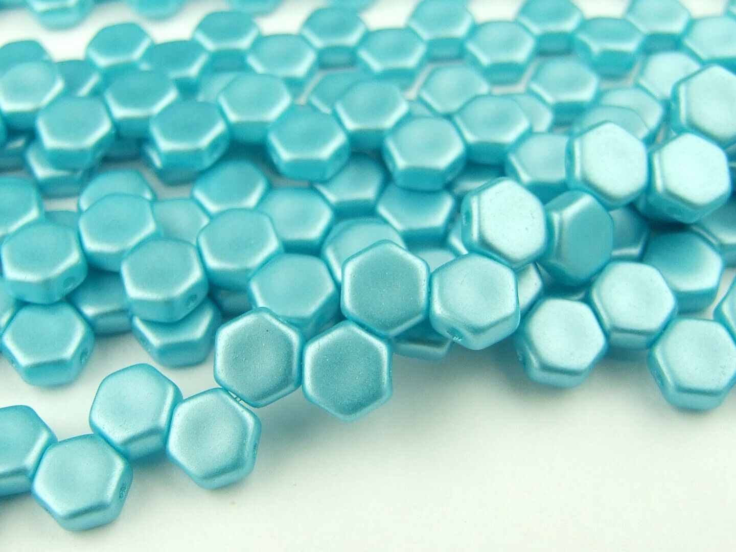 30x Honeycomb 6mm Czech Beads Hexagonal 2 Hole 100 Colors to Choose - Picture 61 of 90
