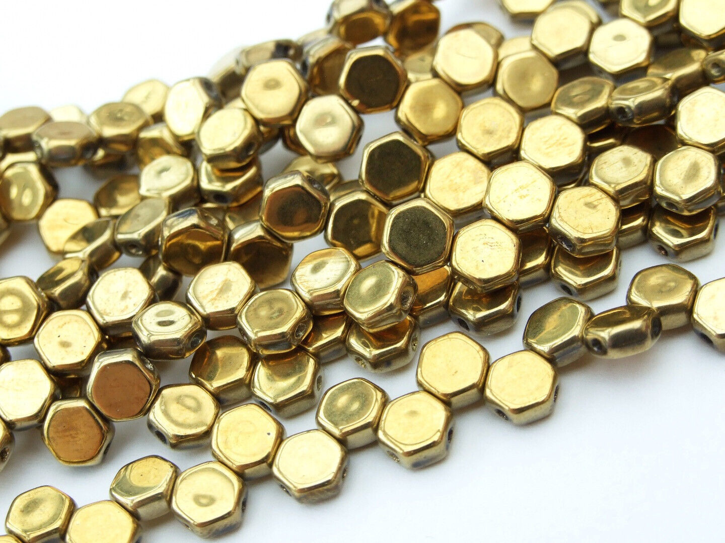30x Honeycomb 6mm Czech Beads Hexagonal 2 Hole 100 Colors to Choose - Picture 62 of 90