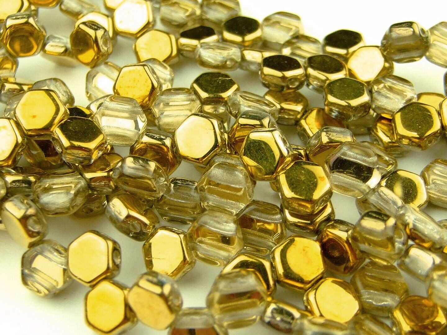 30x Honeycomb 6mm Czech Beads Hexagonal 2 Hole 100 Colors to Choose - Picture 63 of 90