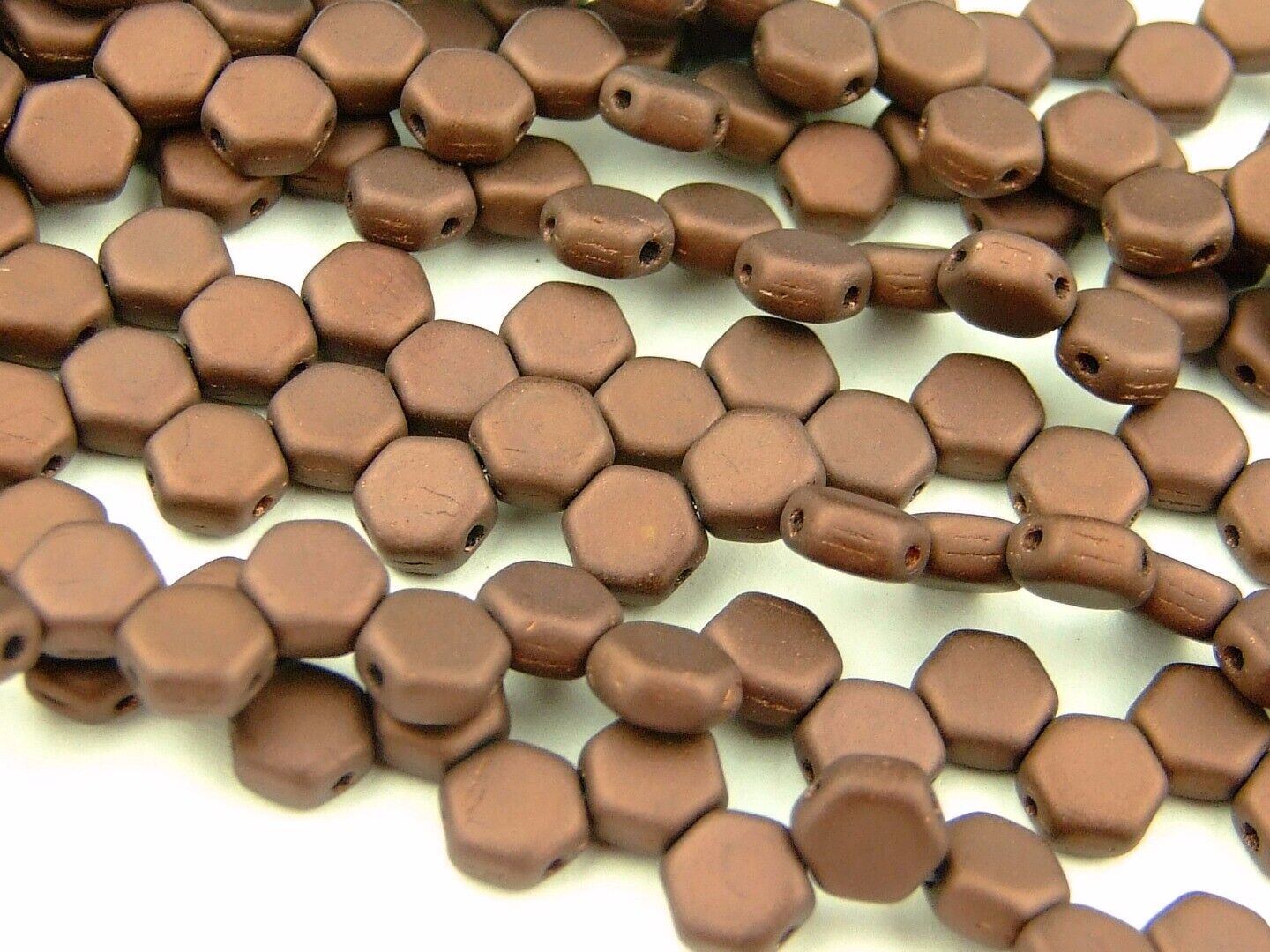30x Honeycomb 6mm Czech Beads Hexagonal 2 Hole 100 Colors to Choose - Picture 67 of 90