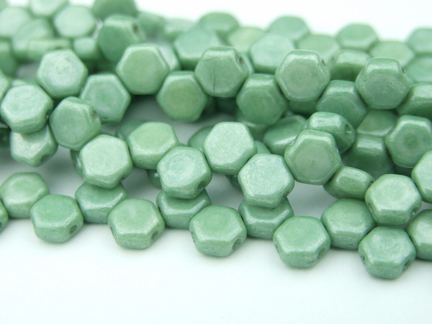 30x Honeycomb 6mm Czech Beads Hexagonal 2 Hole 100 Colors to Choose - Picture 68 of 90