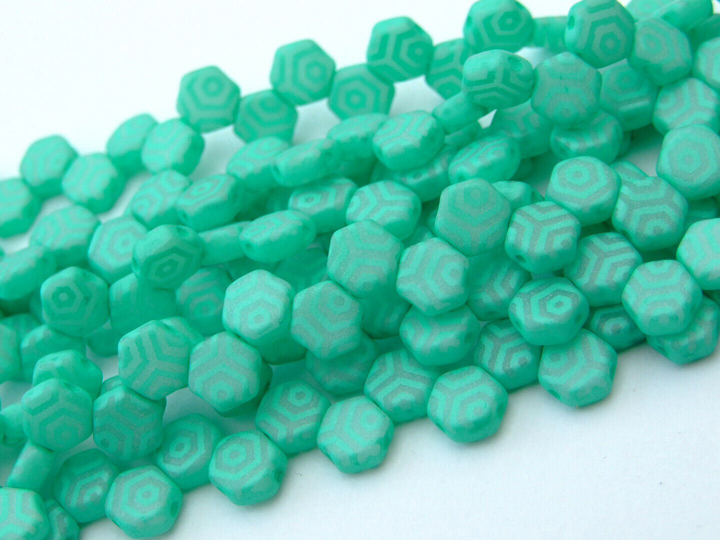 30x Honeycomb 6mm Czech Beads Hexagonal 2 Hole 100 Colors to Choose - Picture 73 of 90