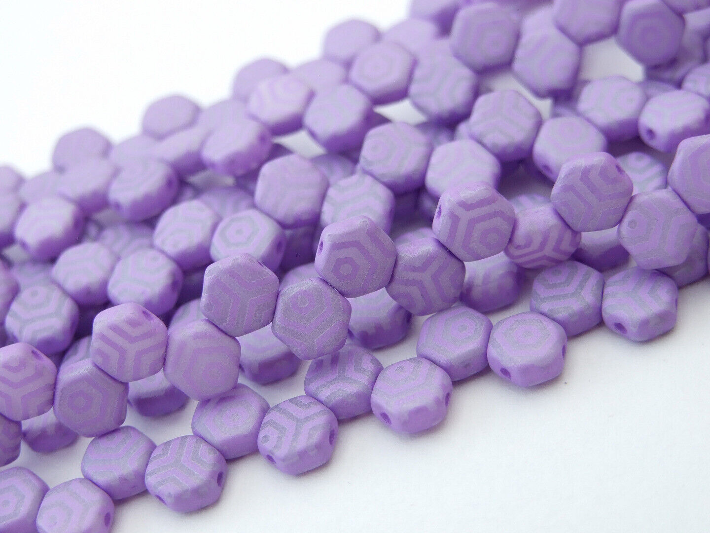 30x Honeycomb 6mm Czech Beads Hexagonal 2 Hole 100 Colors to Choose - Picture 74 of 90