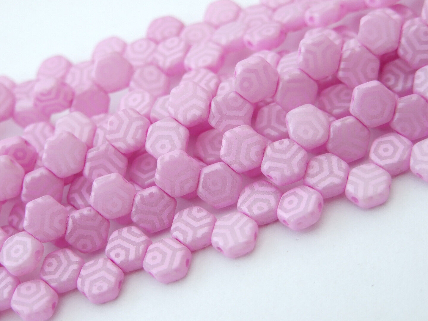 30x Honeycomb 6mm Czech Beads Hexagonal 2 Hole 100 Colors to Choose - Picture 75 of 90