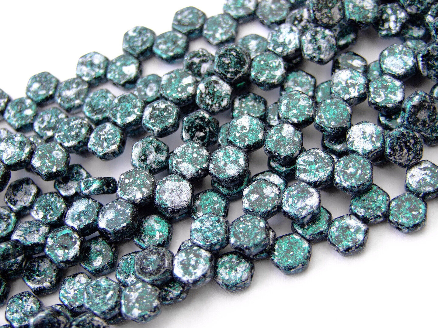 30x Honeycomb 6mm Czech Beads Hexagonal 2 Hole 100 Colors to Choose - Picture 76 of 90