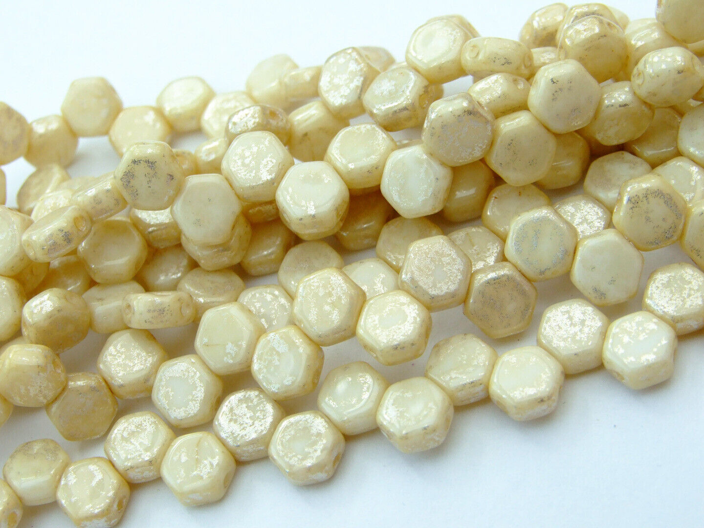 30x Honeycomb 6mm Czech Beads Hexagonal 2 Hole 100 Colors to Choose - Picture 77 of 90