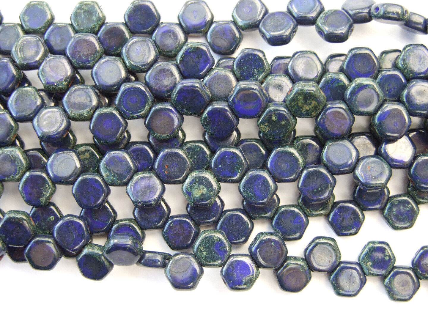 30x Honeycomb 6mm Czech Beads Hexagonal 2 Hole 100 Colors to Choose - Picture 80 of 90