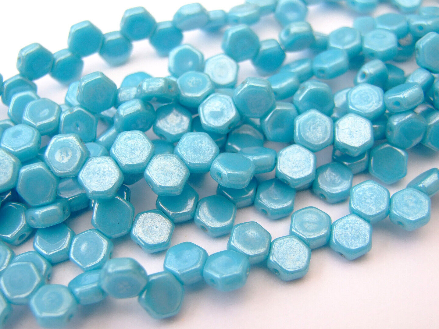 30x Honeycomb 6mm Czech Beads Hexagonal 2 Hole 100 Colors to Choose - Picture 83 of 90