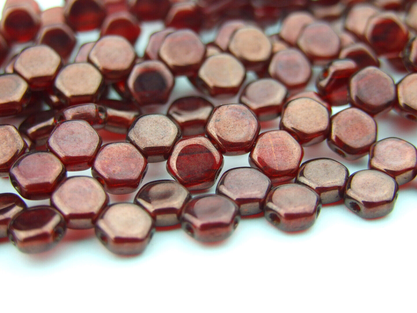 30x Honeycomb 6mm Czech Beads Hexagonal 2 Hole 100 Colors to Choose - Picture 87 of 90