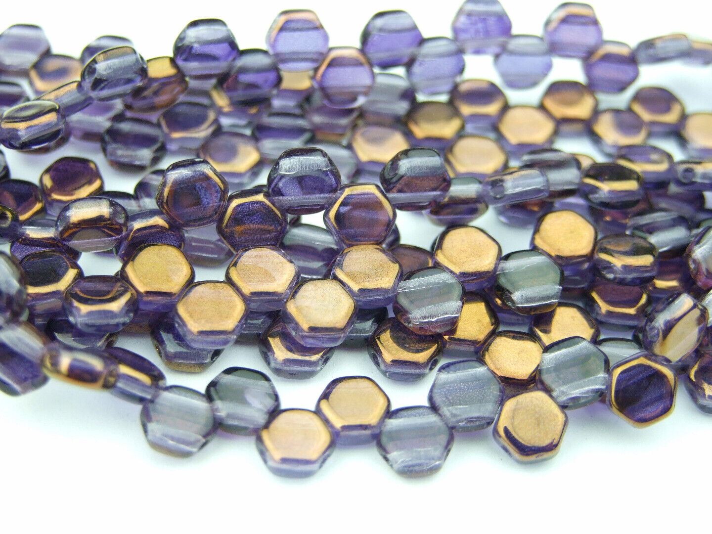 30x Honeycomb 6mm Czech Beads Hexagonal 2 Hole 100 Colors to Choose - Picture 90 of 90
