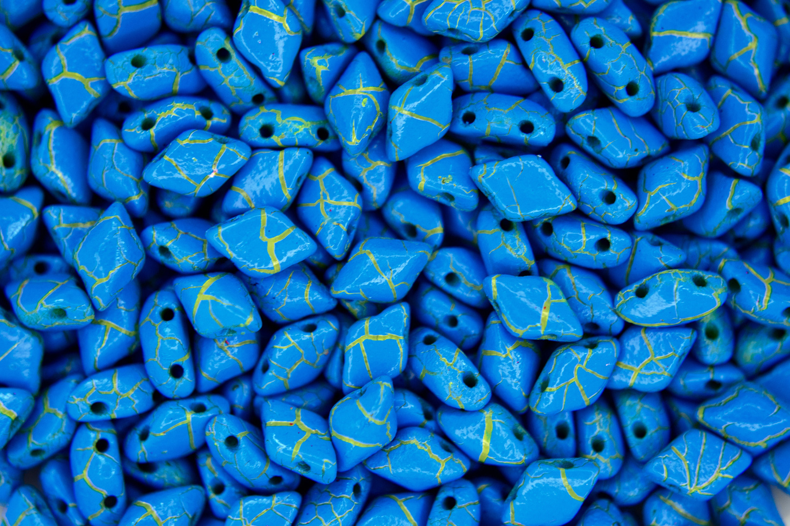 10g Matubo GemDuo Czech Seed Beads 5x8mm Ionic Blue Yellow Jewelry Making