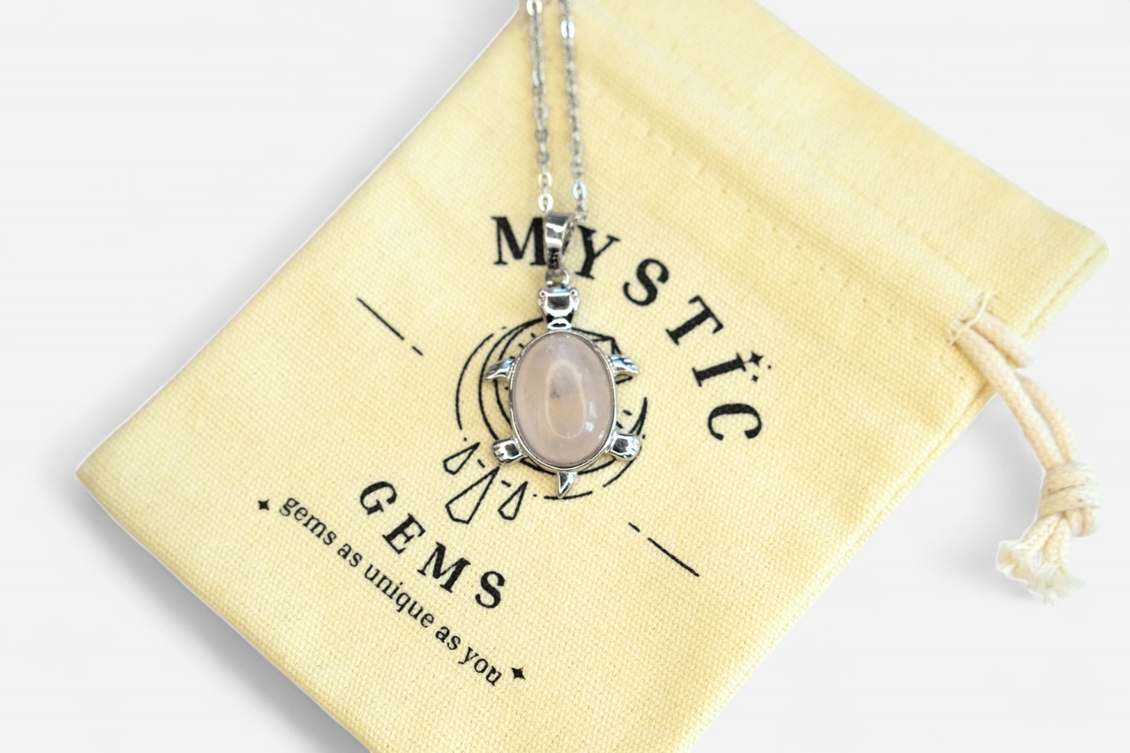 MYSTIC GEMS Turtle Natural Gemstone Pendant Necklace 50cm with Pouch - Picture 22 of 40