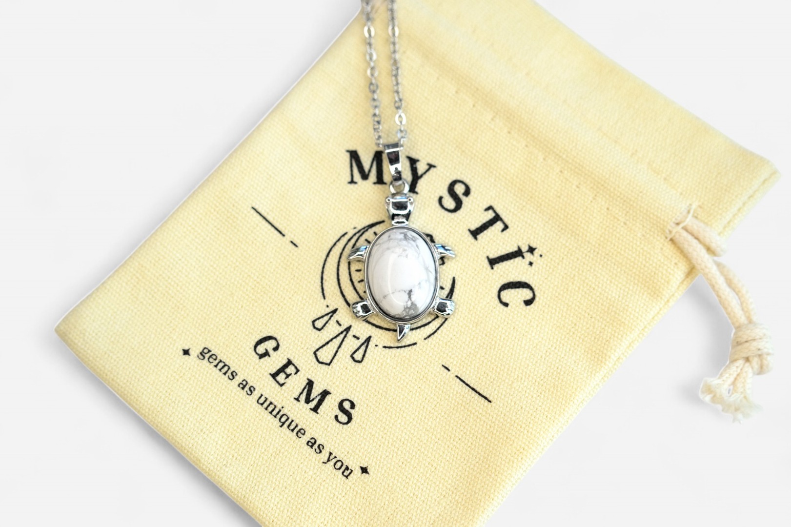 MYSTIC GEMS Turtle Natural Gemstone Pendant Necklace 50cm with Pouch - Picture 26 of 40