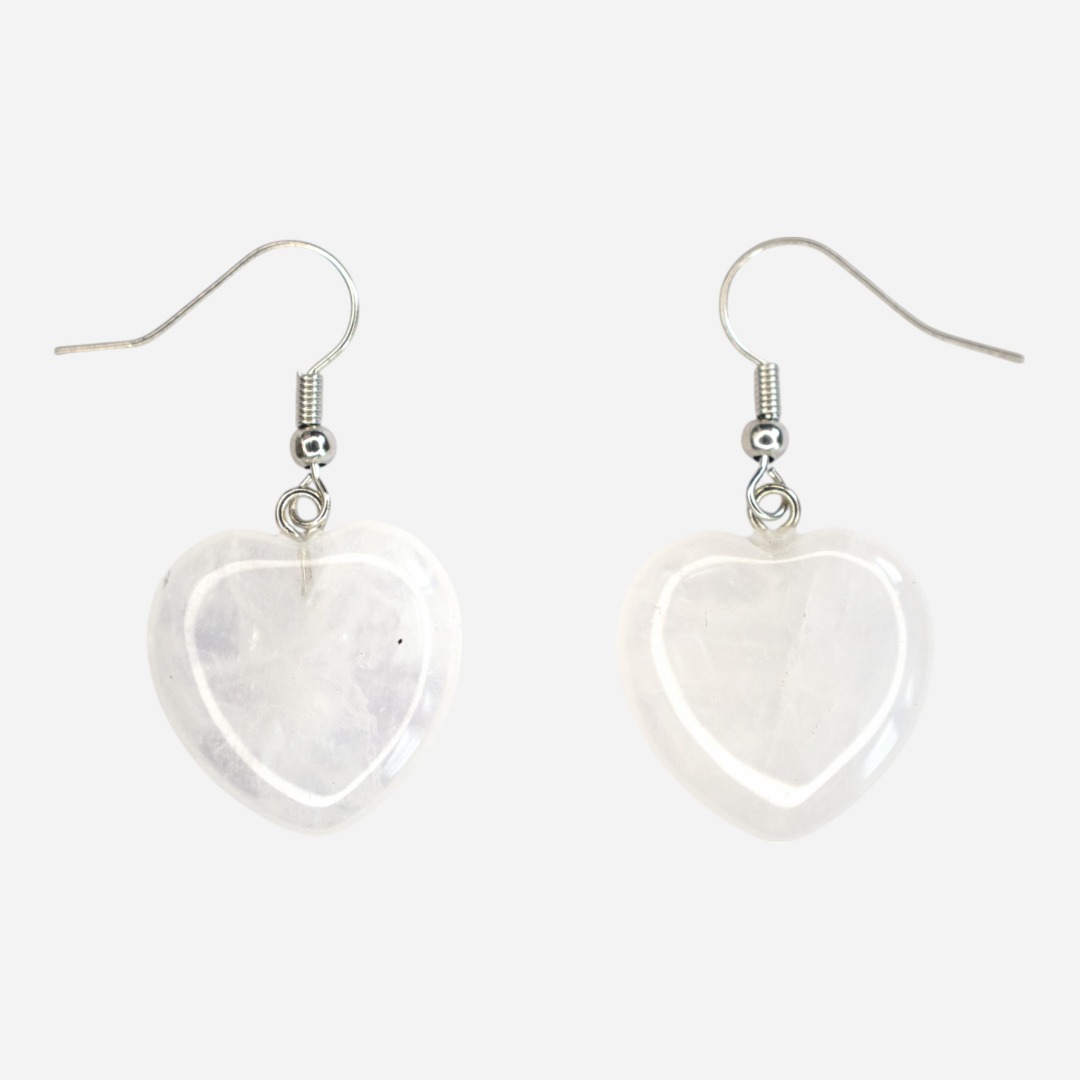 MYSTIC GEMS Heart Natural Gemstone Earrings with Pouch Healing Stone Chakra - Picture 4 of 21