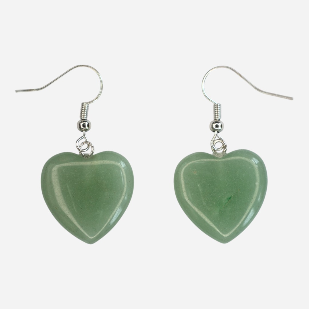 MYSTIC GEMS Heart Natural Gemstone Earrings with Pouch Healing Stone Chakra - Picture 6 of 21