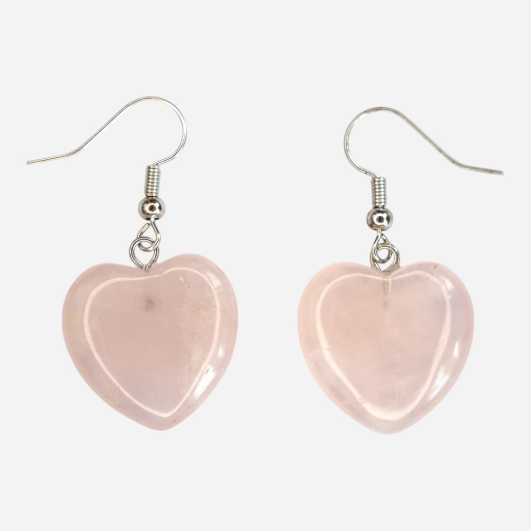 MYSTIC GEMS Heart Natural Gemstone Earrings with Pouch Healing Stone Chakra - Picture 8 of 21