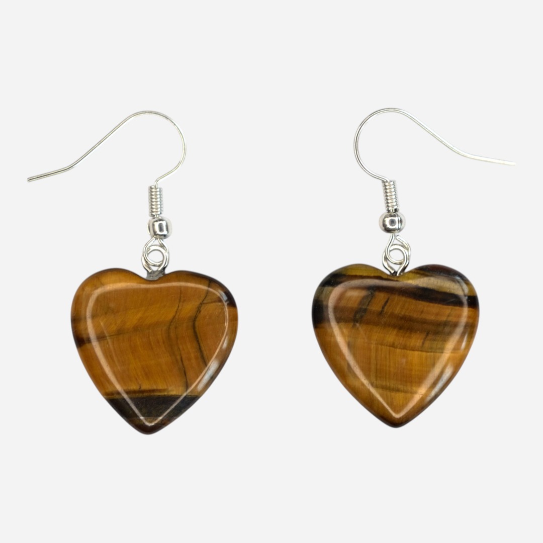 MYSTIC GEMS Heart Natural Gemstone Earrings with Pouch Healing Stone Chakra - Picture 14 of 21