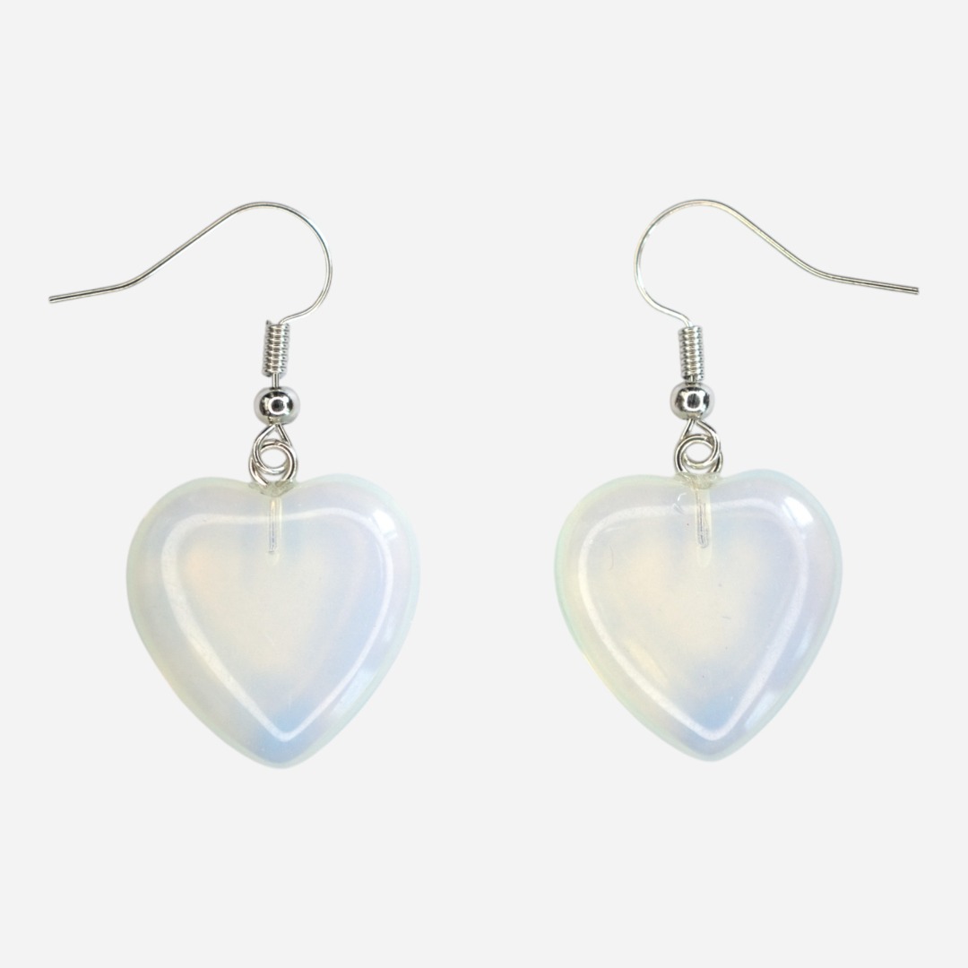 MYSTIC GEMS Heart Natural Gemstone Earrings with Pouch Healing Stone Chakra - Picture 16 of 21