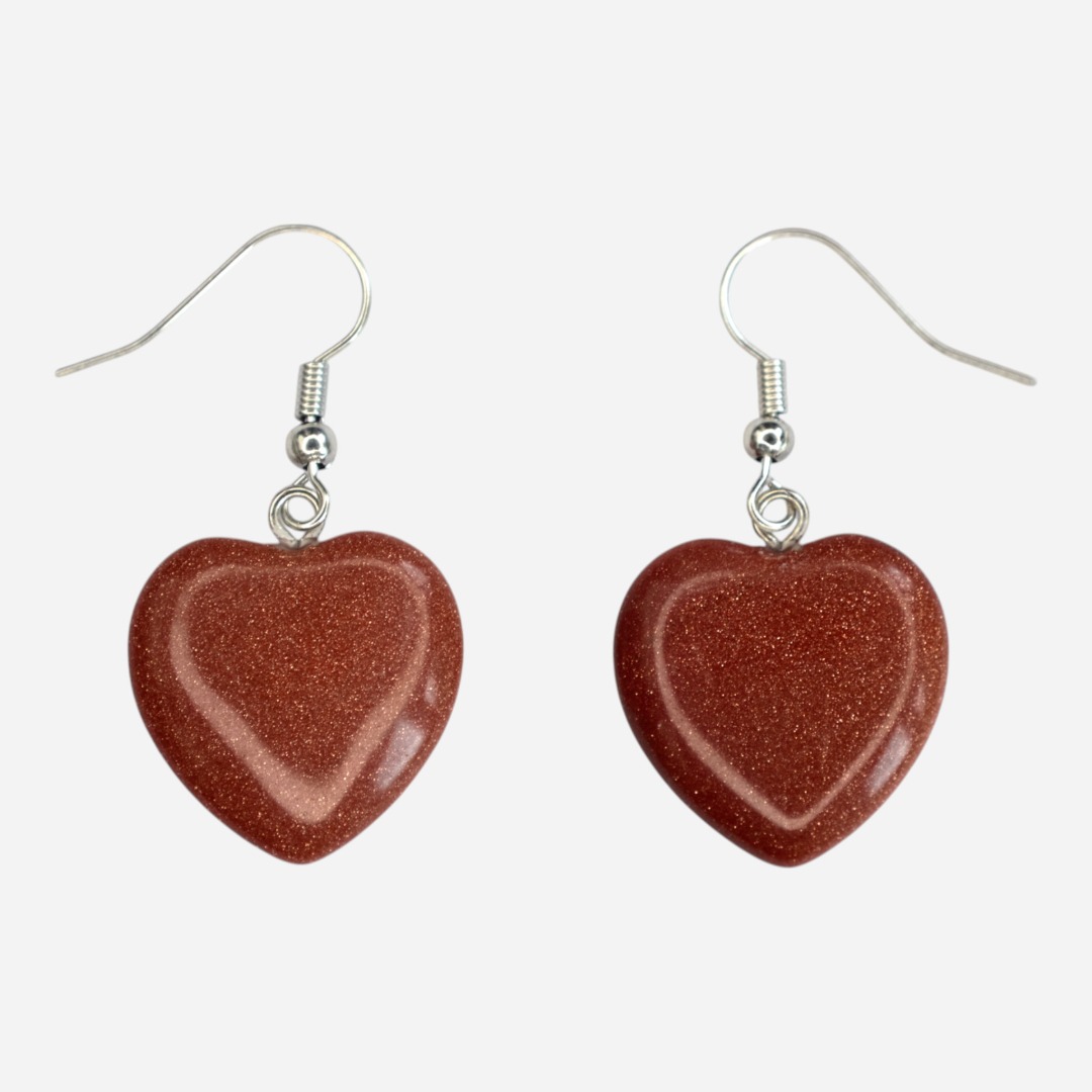 MYSTIC GEMS Heart Natural Gemstone Earrings with Pouch Healing Stone Chakra - Picture 20 of 21