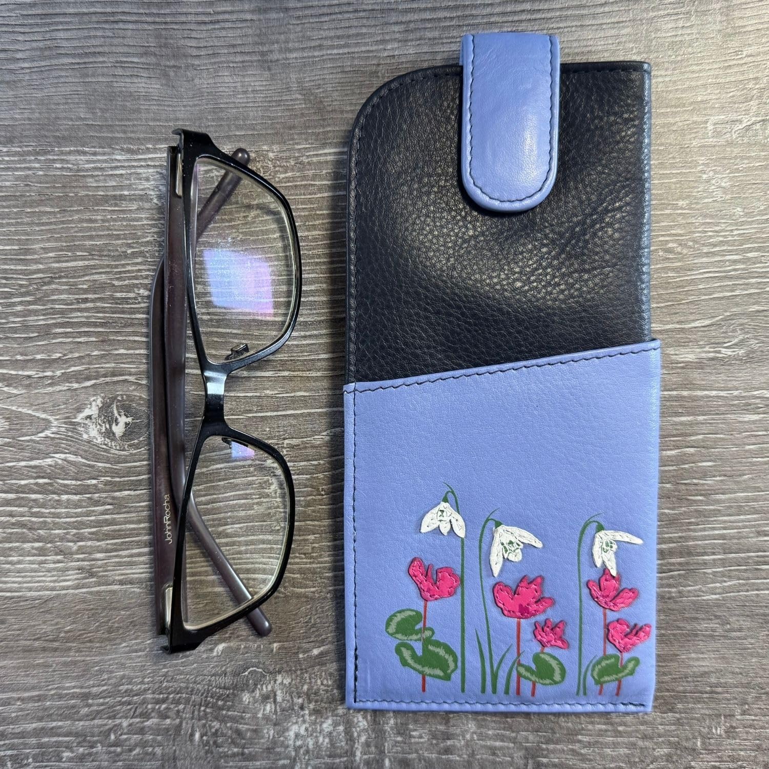 Snowdrop Leather Glasses Case Wide Fitting by Mala Leather 5213 - Picture 7 of 12