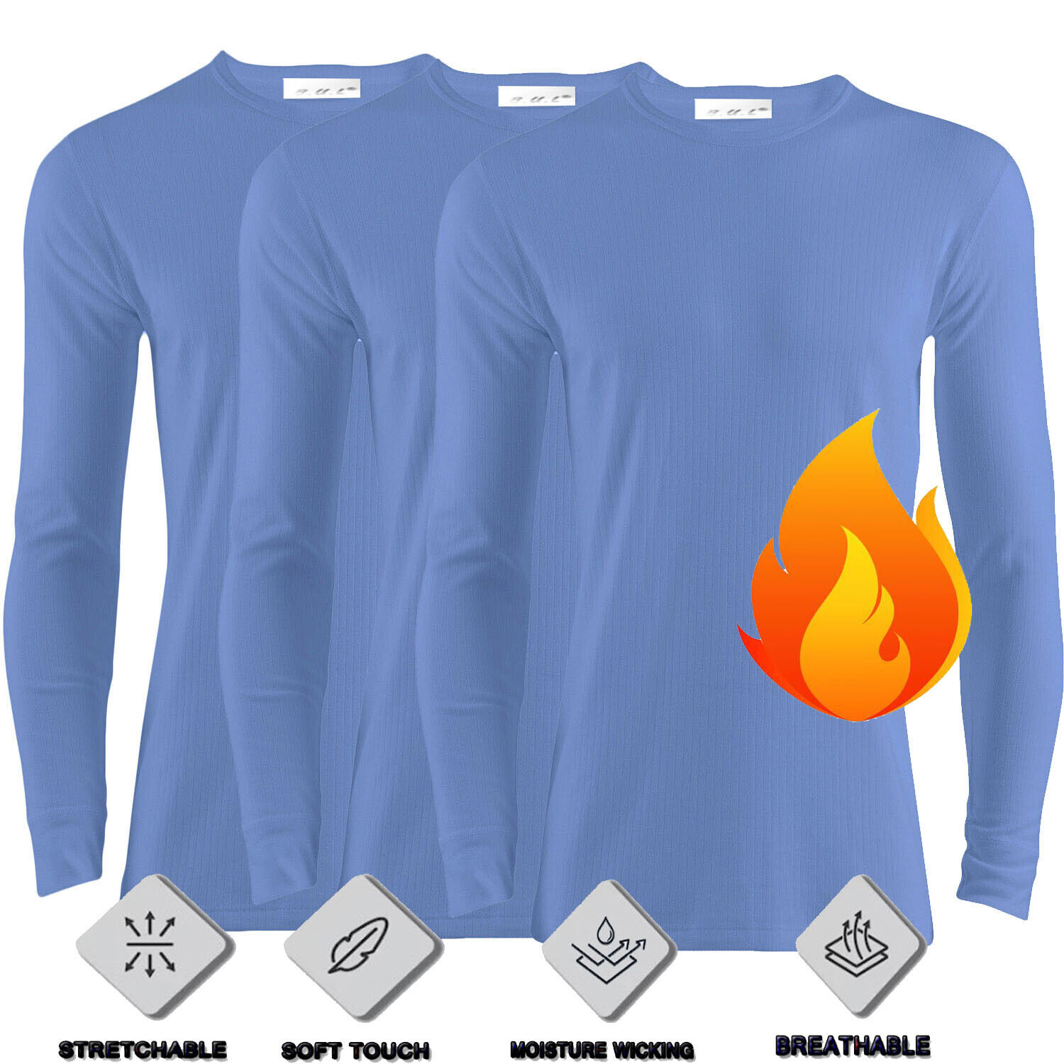Paquete de 3 chaleco para hombre Extreme Hot 0,45 tog ropa interior térmica manga larga 4 colores - Imagen 33 de 40