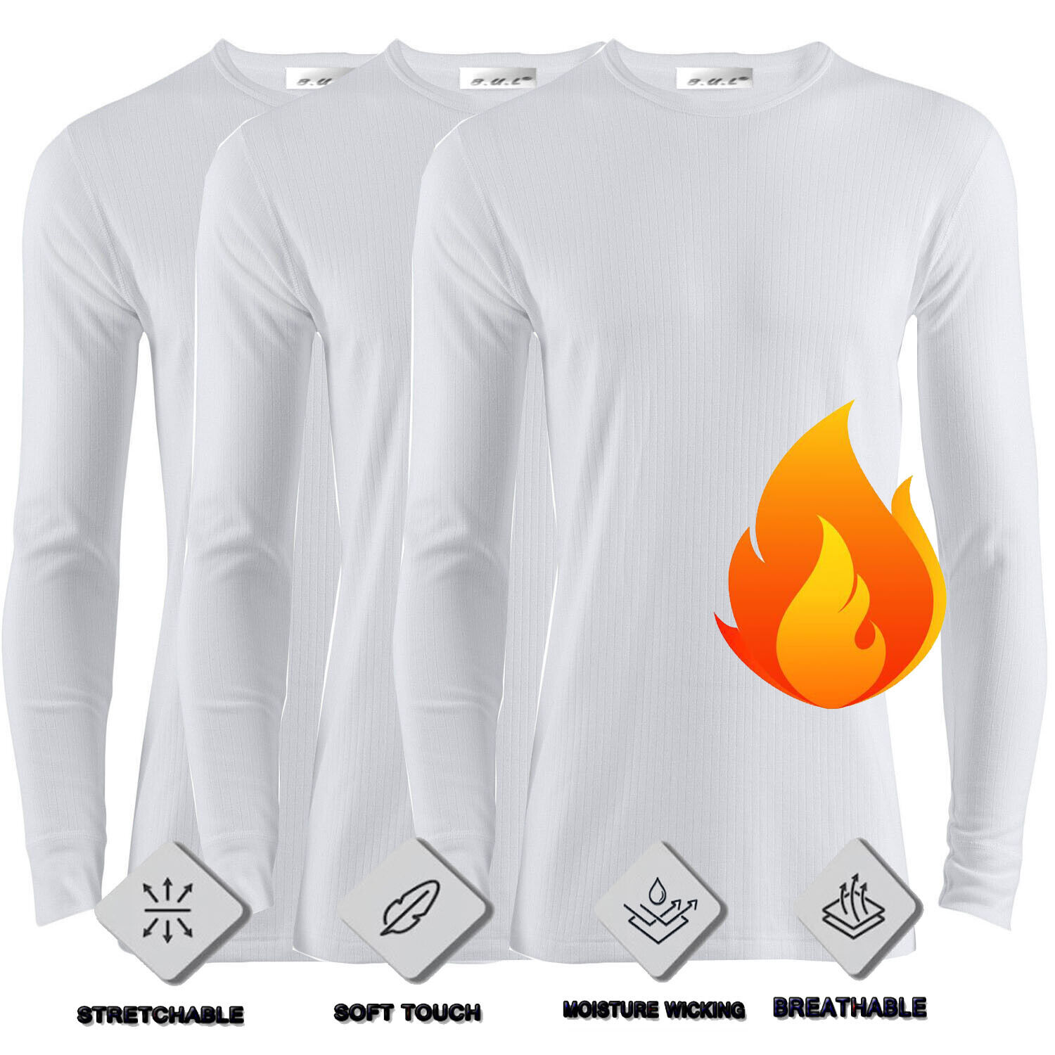 Paquete de 3 chaleco para hombre Extreme Hot 0,45 tog ropa interior térmica manga larga 4 colores - Imagen 29 de 40