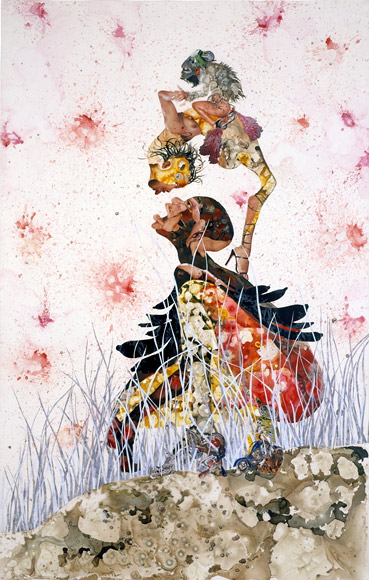 Wangechi Mutu, _Misguided Little Unforgivable Hierarchies_, 2005; Collection SFMOMA, Purchase through a gift of The Buddy Taub Foundation, Jill and Dennis Roach, Directors; © Wangechi Mutu