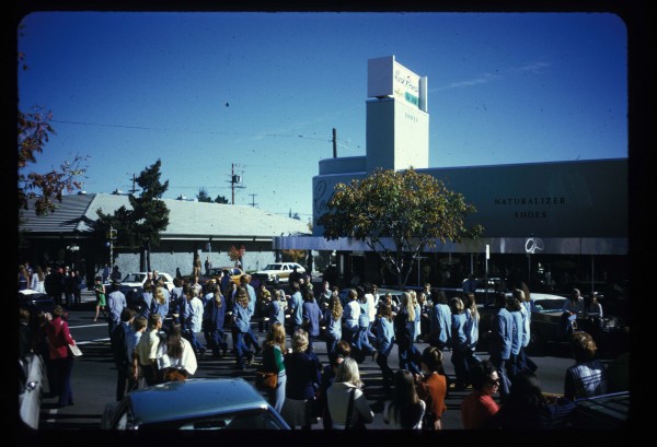 Charles Garoian, Documentation of Drill Team: Homecoming Parade, 1973; digitized slide documentation; collection of the artist; © Charles Garoian