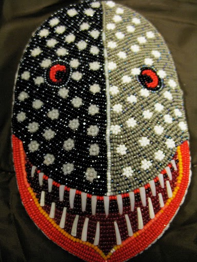Blackfish Mask, 2009. Beadwork by Karen Beaver; costume detail from The Thank-you Bar by Emily Johnson.