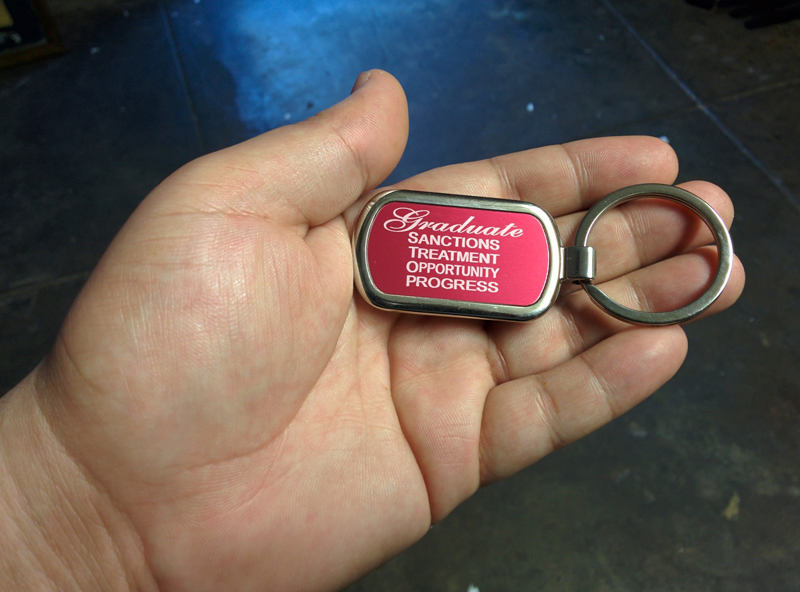 Outpatient rehab graduation keychain. Outpatient rehab graduation keychain.