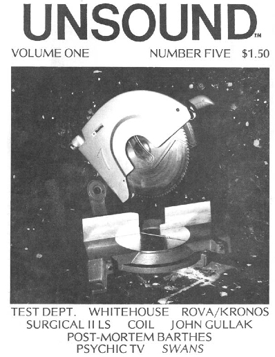 Unsound Vol. 1, No. 5. Courtesy William Davenport. Unsound Vol. 1, No. 5. Courtesy William Davenport.