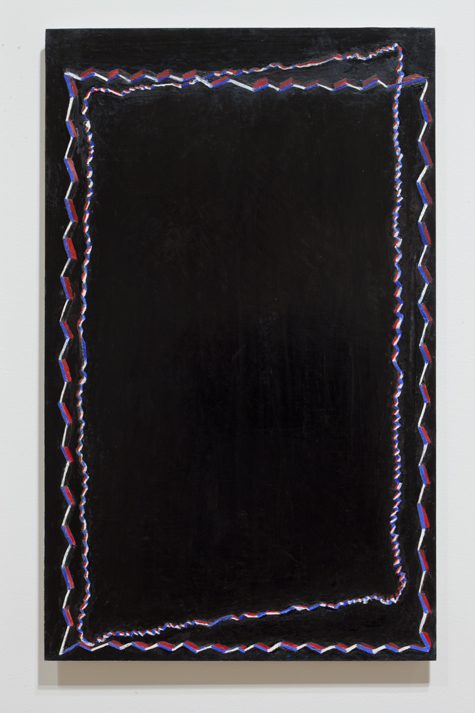 Rebecca H. Quaytman, I Love—The Eyelid Clicks / I See / Cold Poetry, Chapter 18: Excerpts with Exception and Painting Rack, 2010; oil, silkscreen ink, crushed glass, and gesso on wood with wooden rack; Collection SFMOMA Purchase through a gift of Norah and Norman Stone, The Art Supporting Foundation, Mary Zlot, the Estate of Raymond Neher, and the Accessions Committee Fund, © R. H. Quaytman. Rebecca H. Quaytman, I Love—The Eyelid Clicks / I See / Cold Poetry, Chapter 18: Excerpts with Exception and Painting Rack, 2010